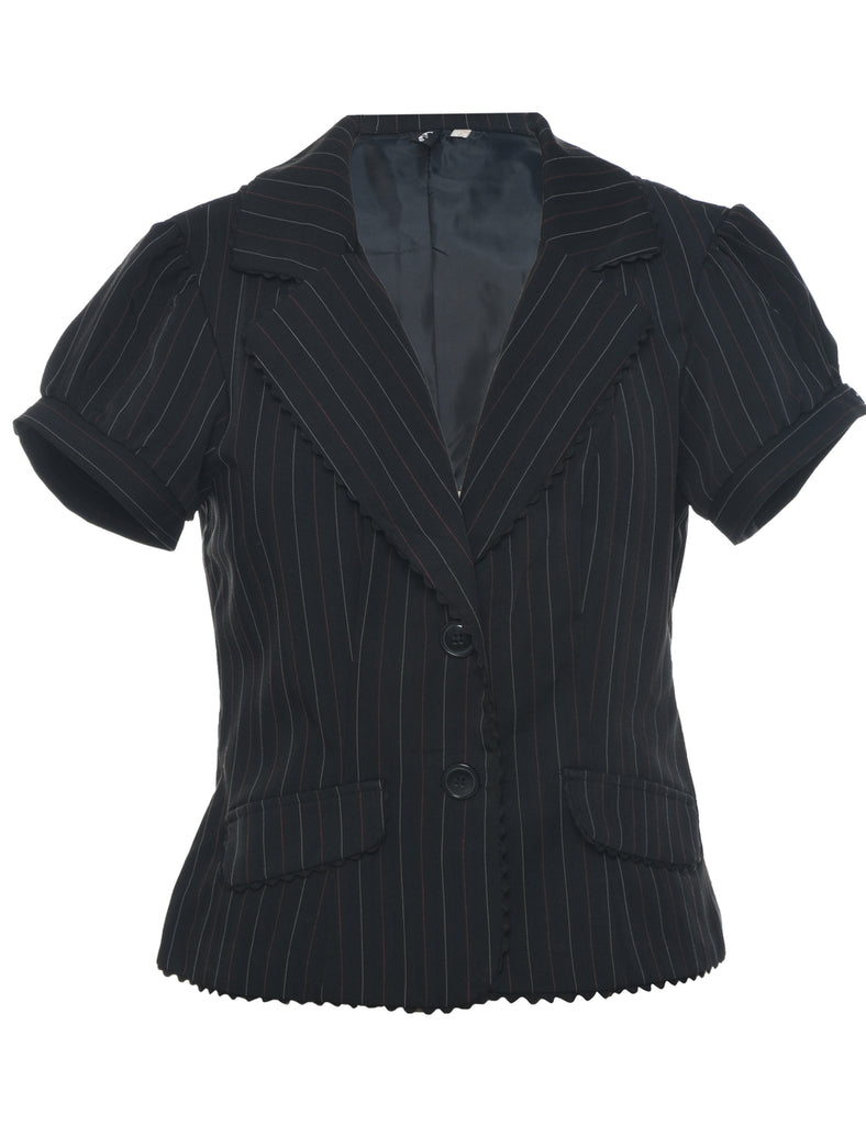 Pinstriped Black Blazer - M