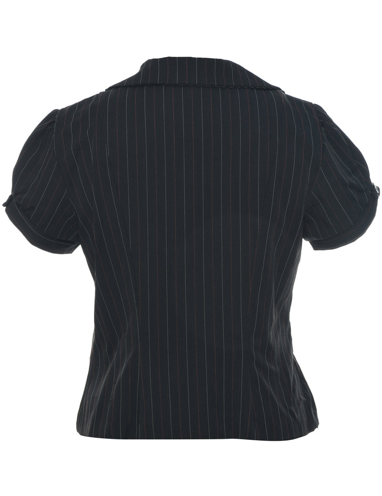 Pinstriped Black Blazer - M