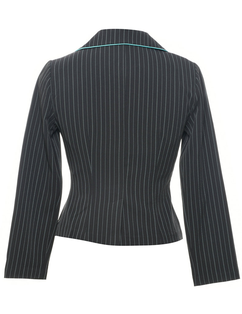Pinstriped Black Blazer - S