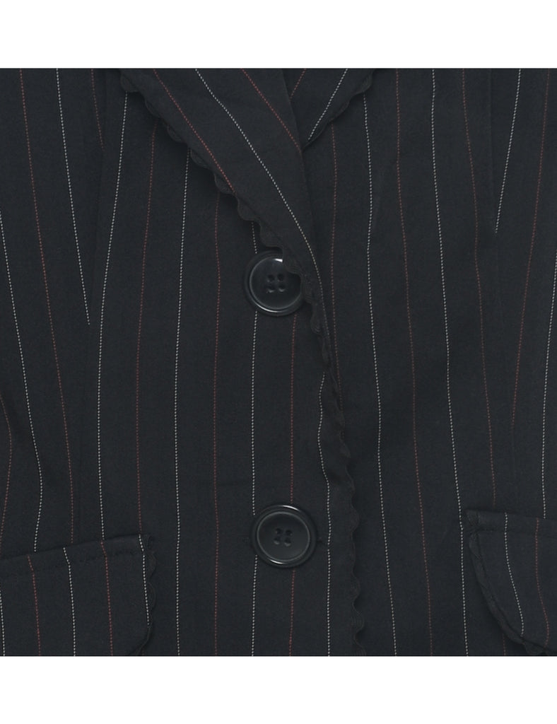 Pinstriped Black Blazer - M