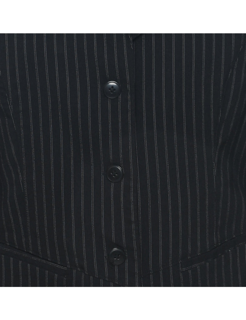 Pinstriped Black Blazer - M
