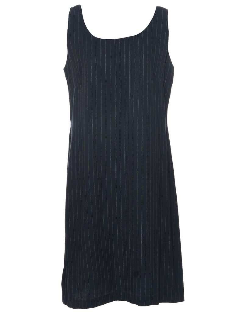 Pinstriped Black Dress - M