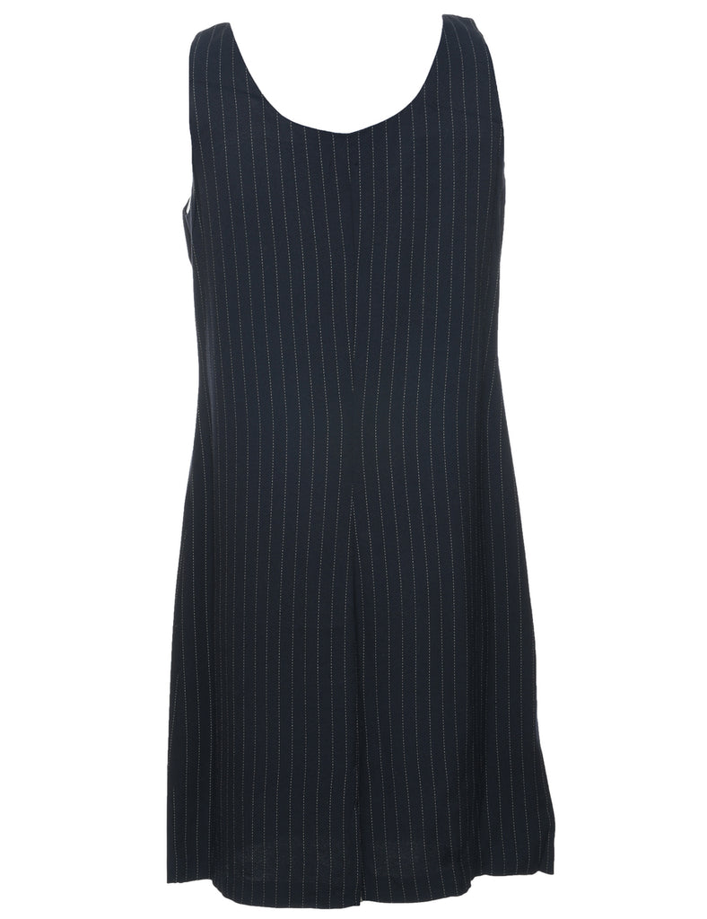 Pinstriped Black Dress - M