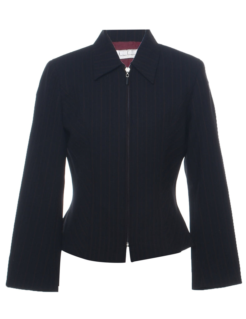 Pinstriped Black Jacket - M