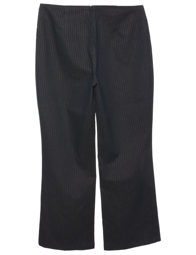Pinstriped Black Trousers - W32 L29