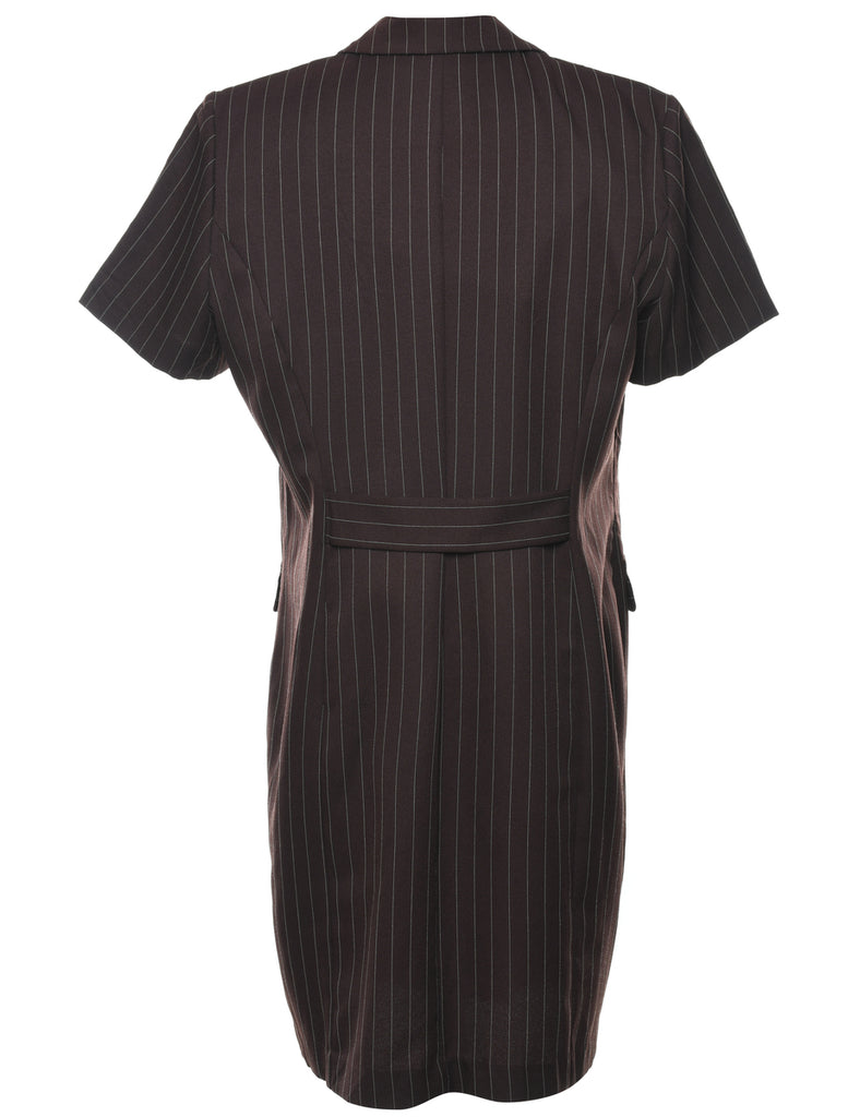 Pinstriped Dark Brown Dress - XL