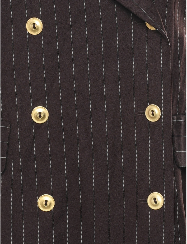 Pinstriped Dark Brown Dress - XL