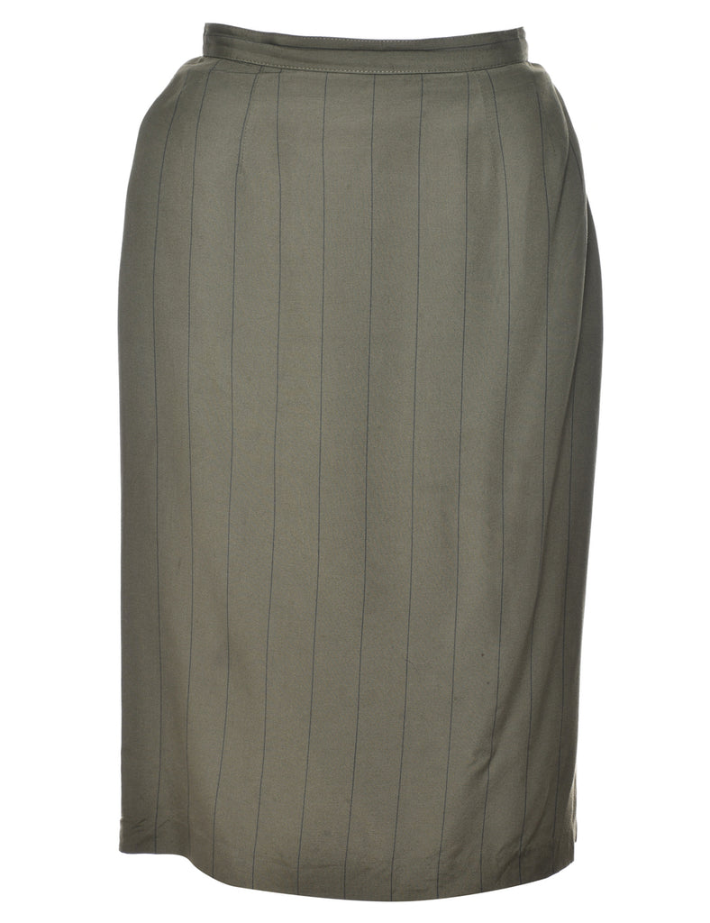 Pinstriped Knee Length Skirt - S