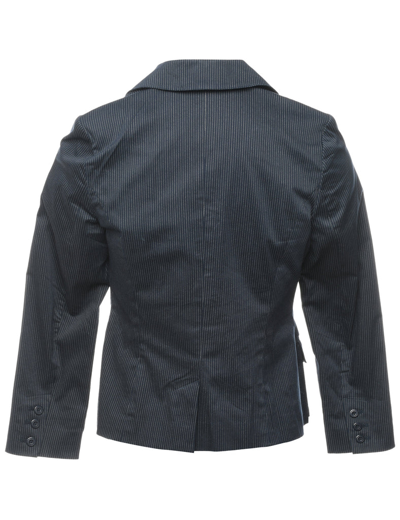 Pinstriped Navy Blazer - M