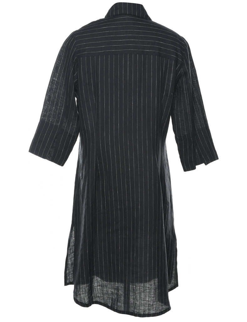 Pinstriped Shirt Dress - L