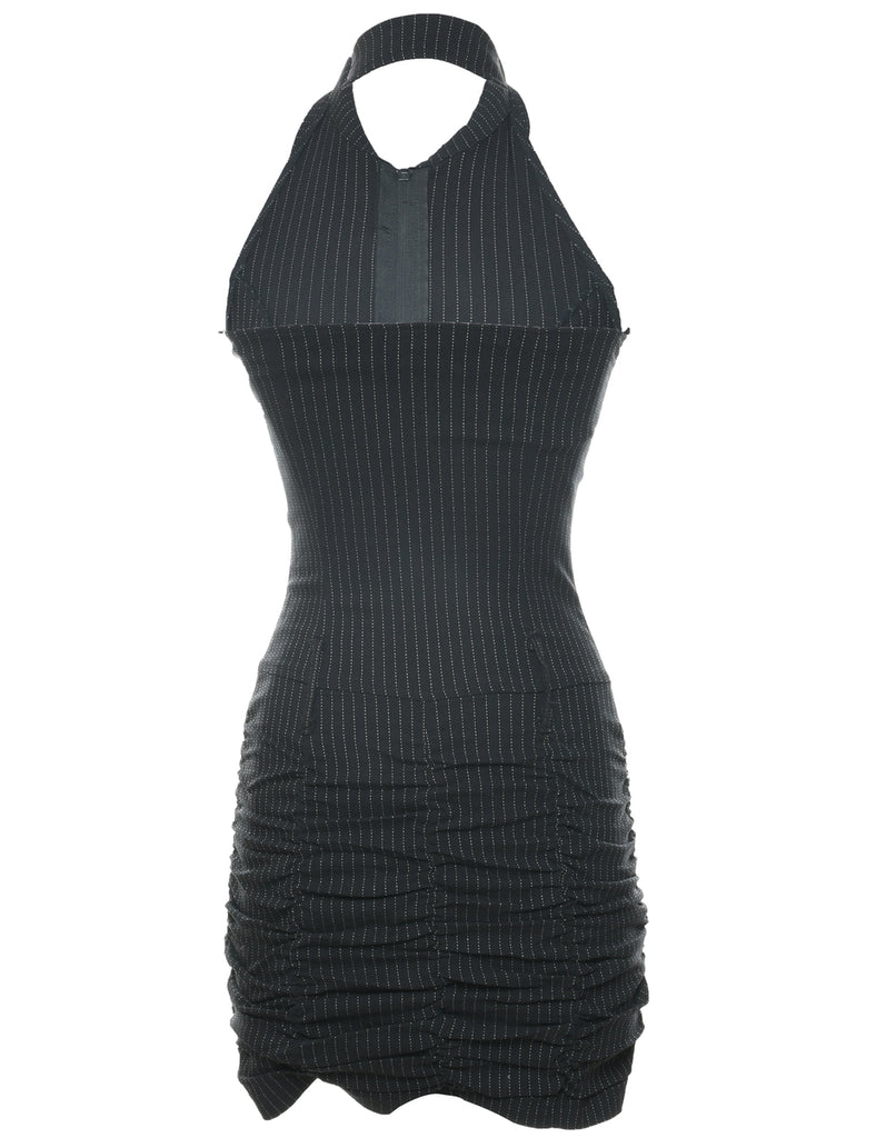 Pinstriped Y2K Halter Dress - XS