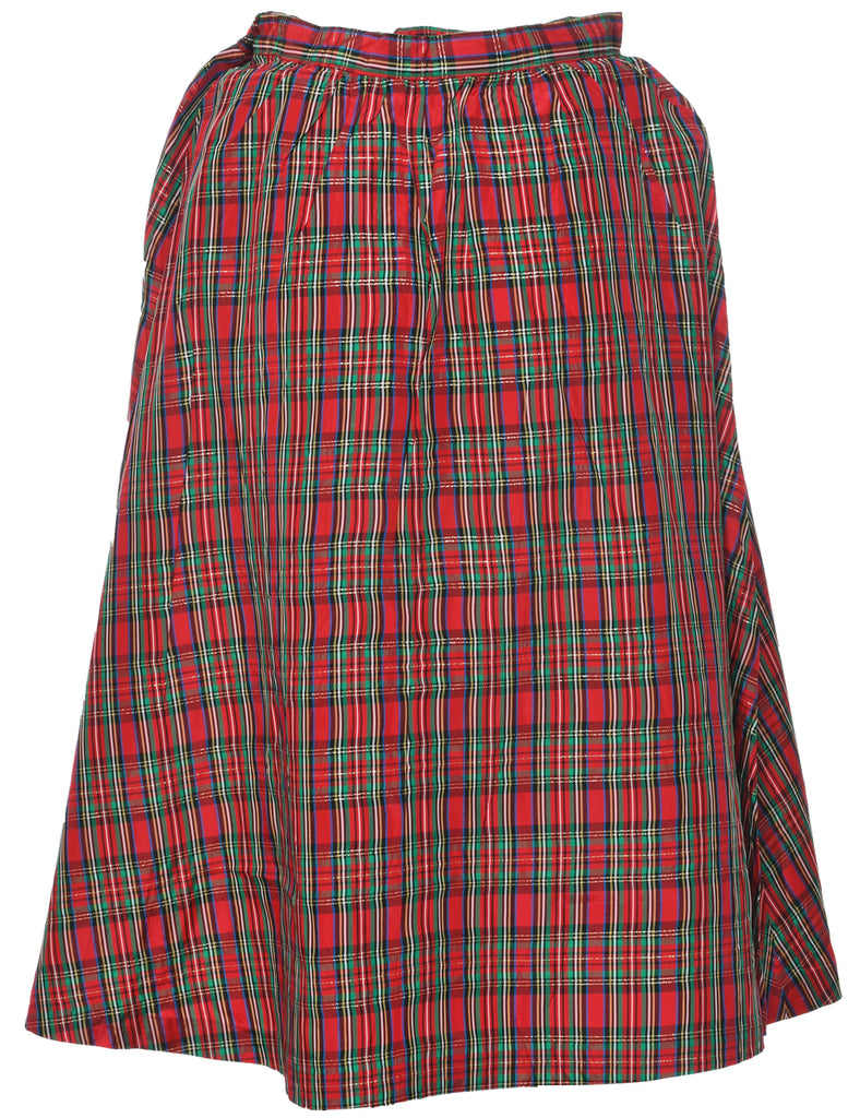Plaid Flared Skirt - S
