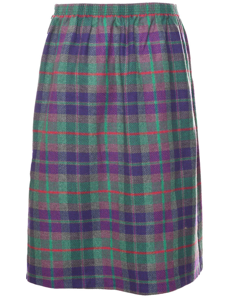 Plaid Midi Skirt - S