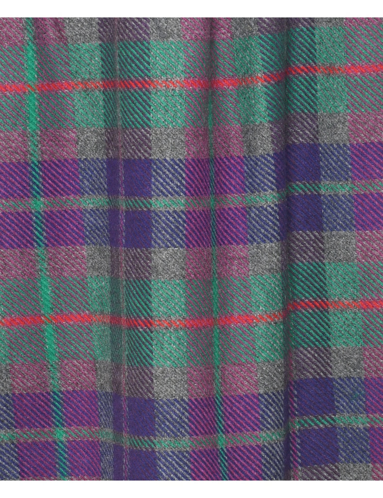 Plaid Midi Skirt - S