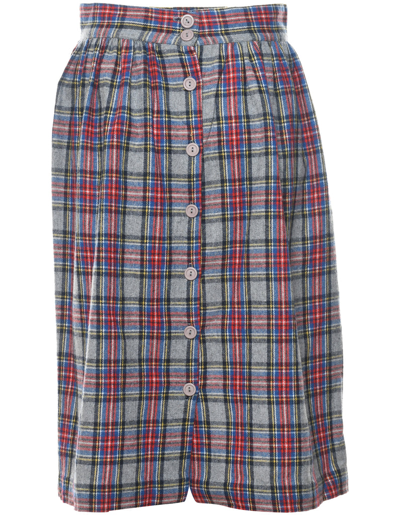 Plaid Pencil Skirt - M