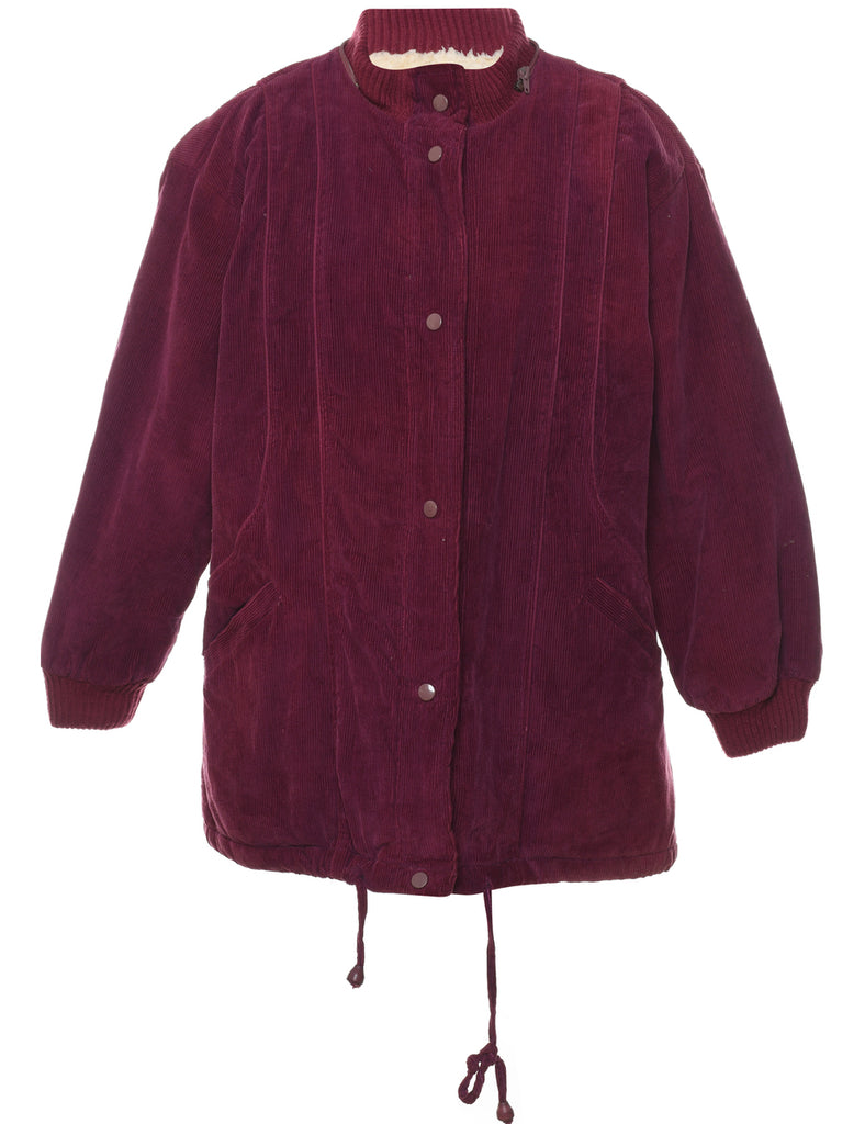Plum Classic Corduroy Coat - L