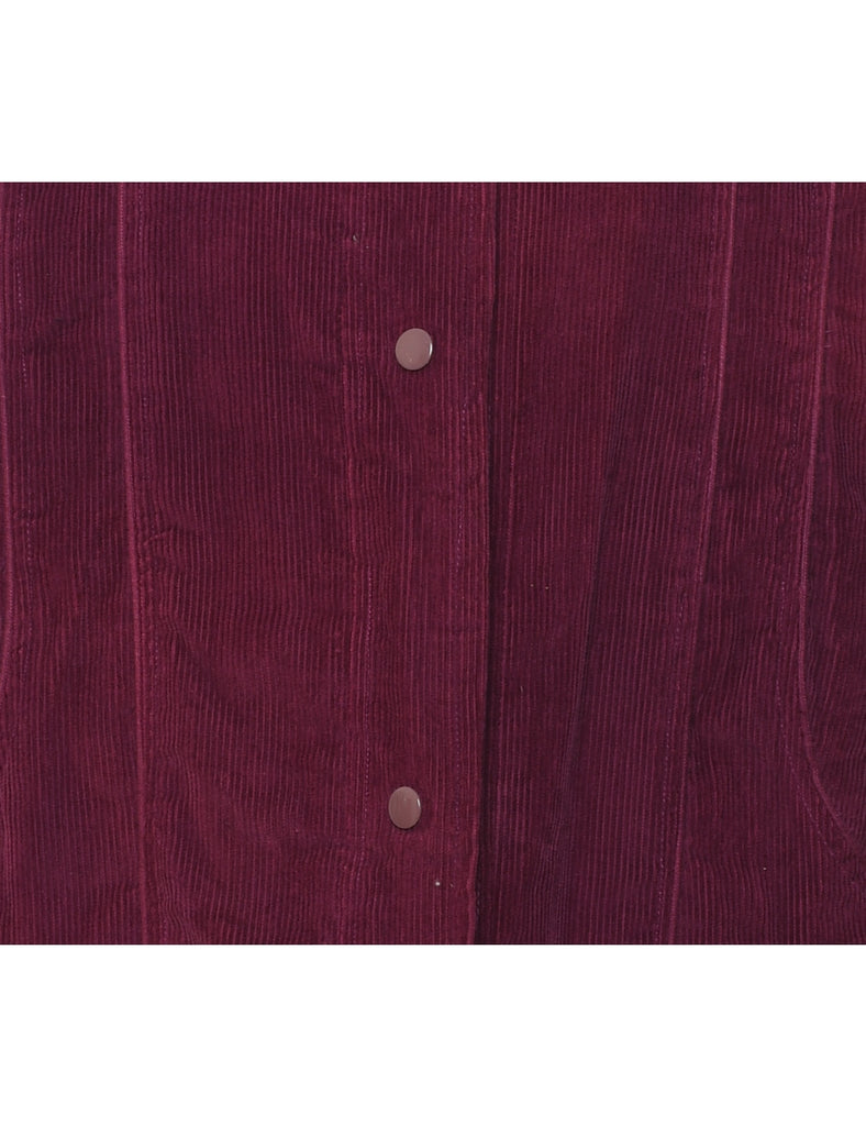 Plum Classic Corduroy Coat - L