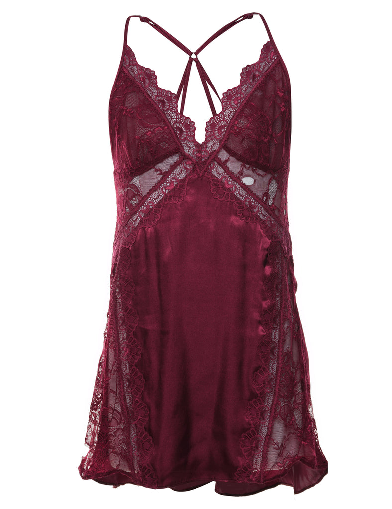 Plum Lace Babydoll - S