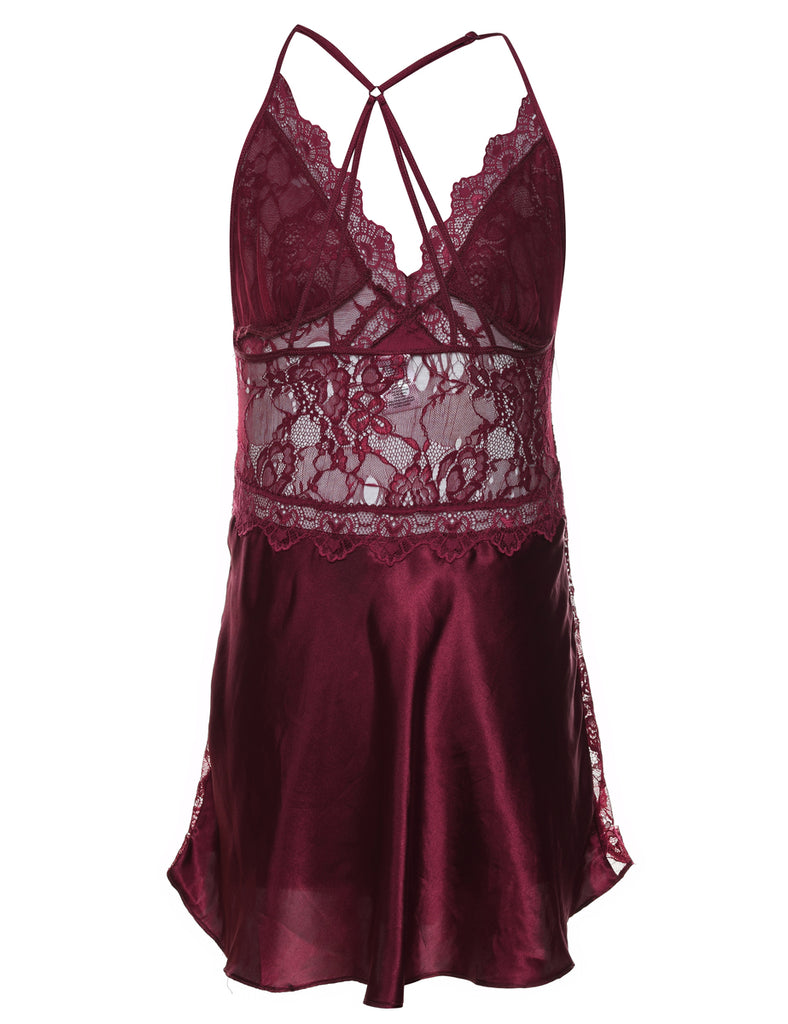 Plum Lace Babydoll - S