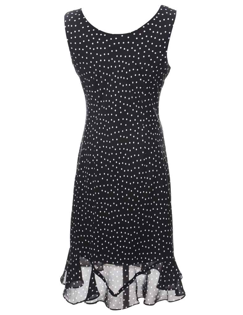 Polka Dot  Black Dress - M