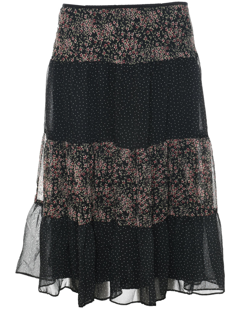 Polka Dot Flared Skirt - M