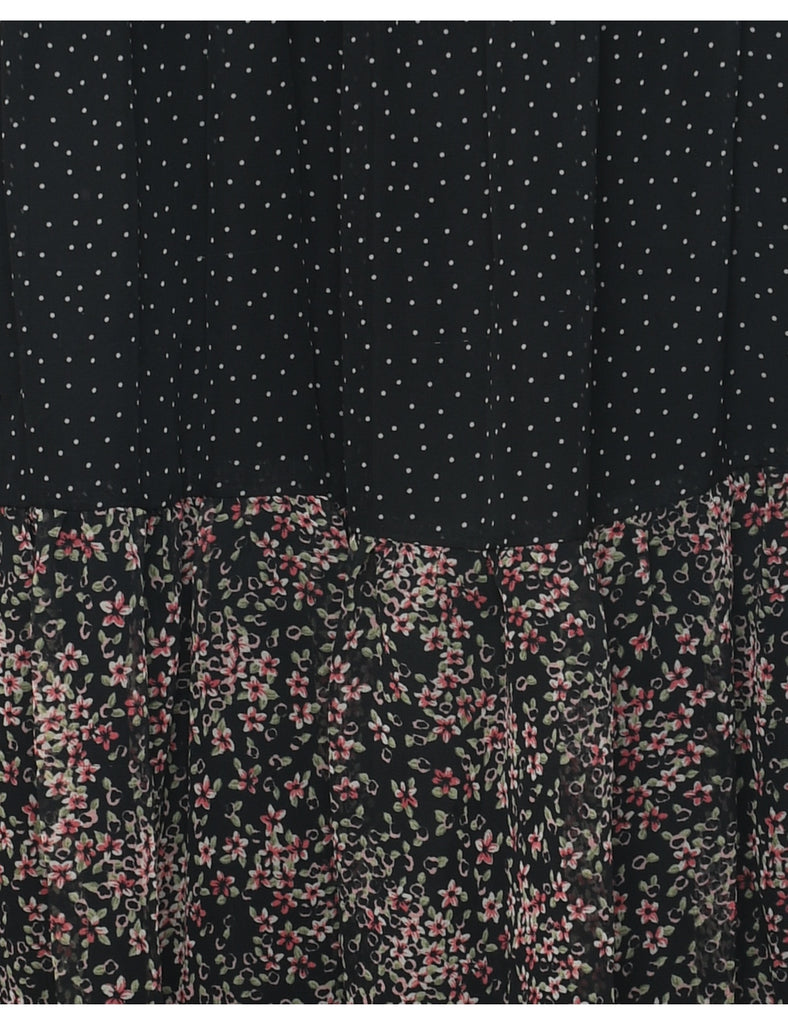 Polka Dot Flared Skirt - M