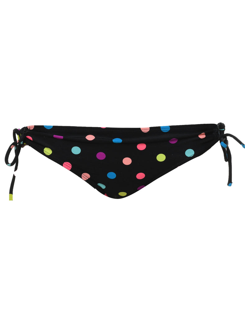 Polka Dot Print Bikini Bottoms - M