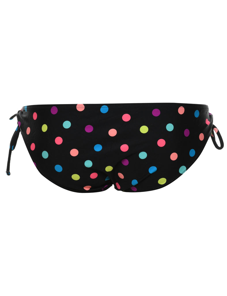 Polka Dot Print Bikini Bottoms - M
