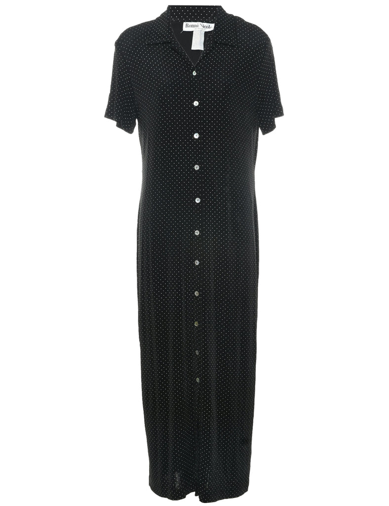 Polka Dot Shirt Dress - L