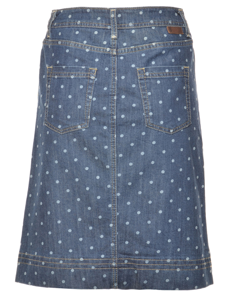 Polka Dots Denim Skirt - S