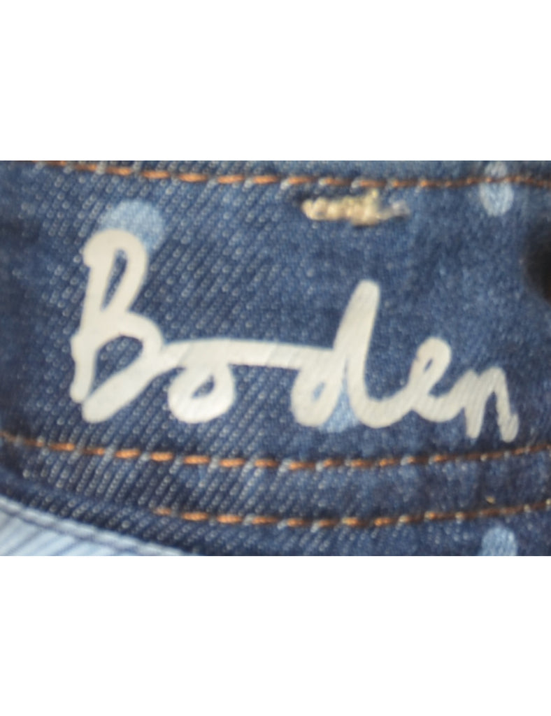 Polka Dots Denim Skirt - S