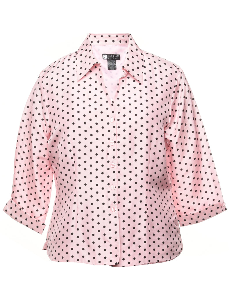 Polka Dots Silk Blouse - L