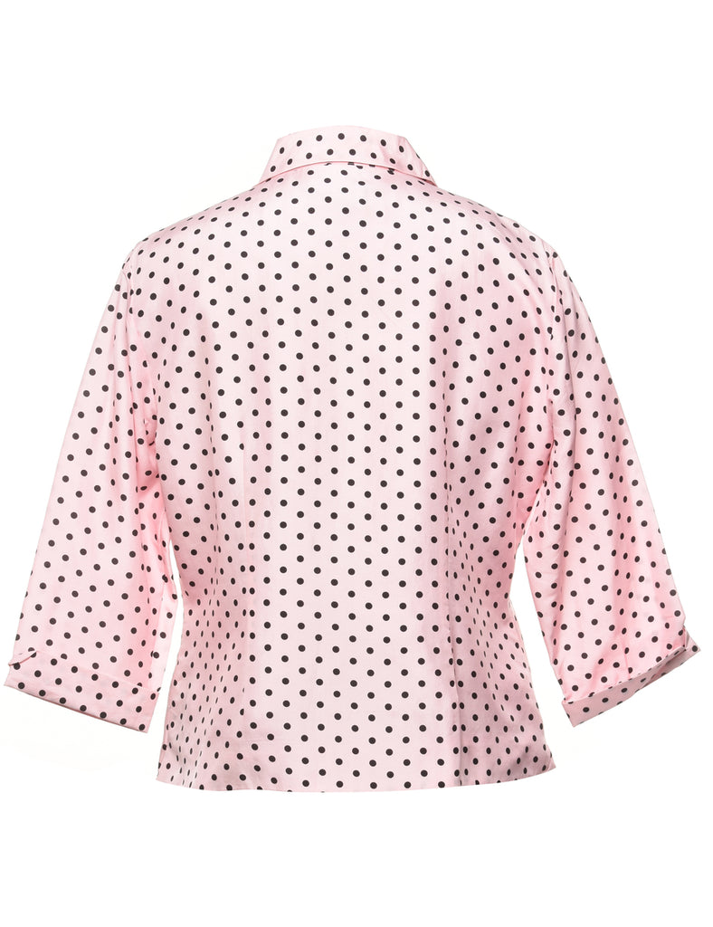 Polka Dots Silk Blouse - L