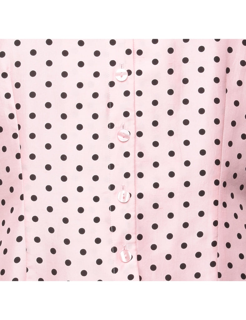 Polka Dots Silk Blouse - L