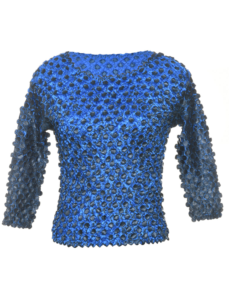 Popcorn Blue &Black Top - S