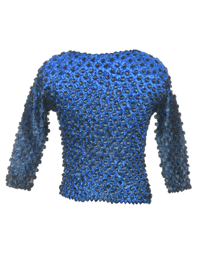 Popcorn Blue &Black Top - S