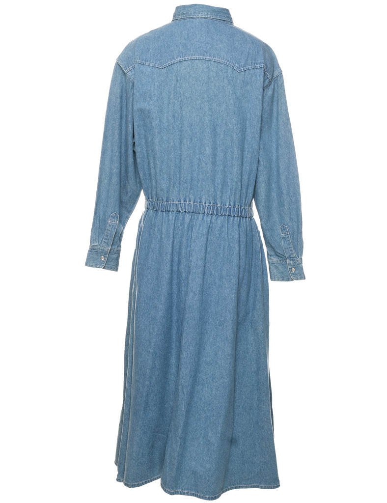 Popper Front Shirt Dress - L