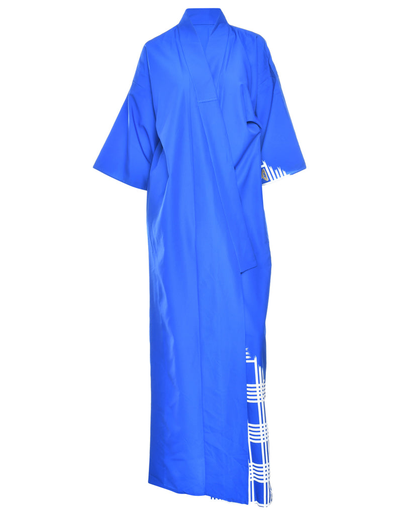 Printed Blue Full Length Kimono - L