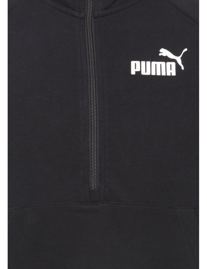 Puma Plain Quarter-Zip Monochrome Sweatshirt - M
