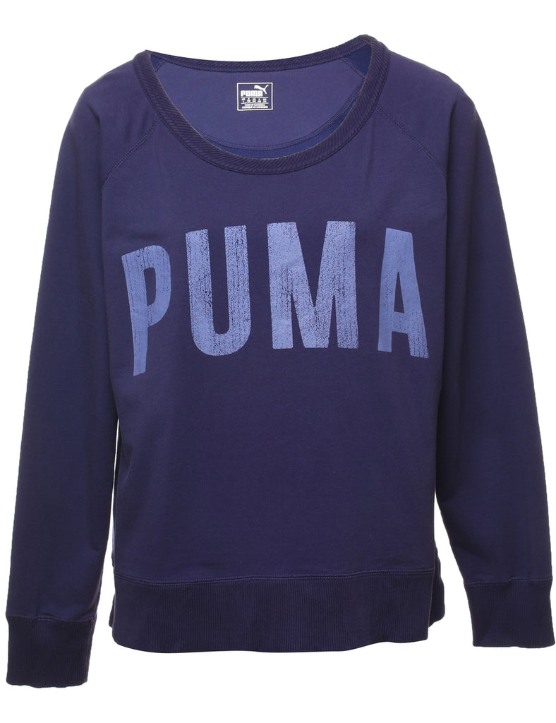 Puma Purple Printed Sweatshirt - L