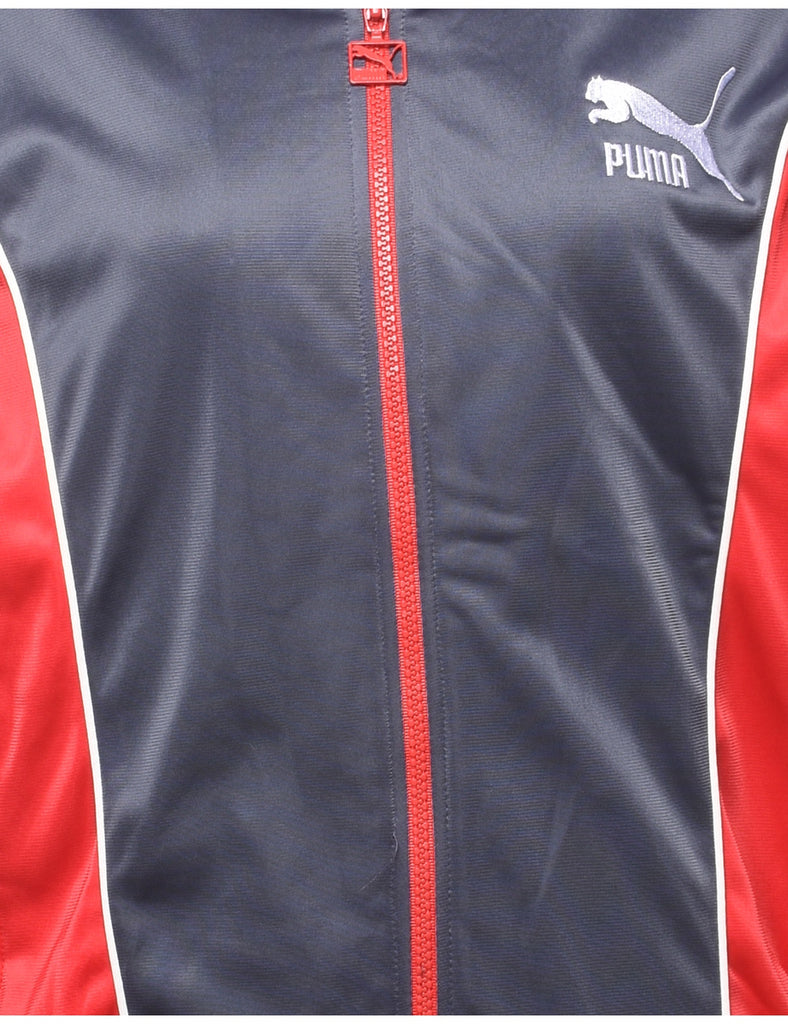 Puma Red & Navy Zip-Front Track Top - M