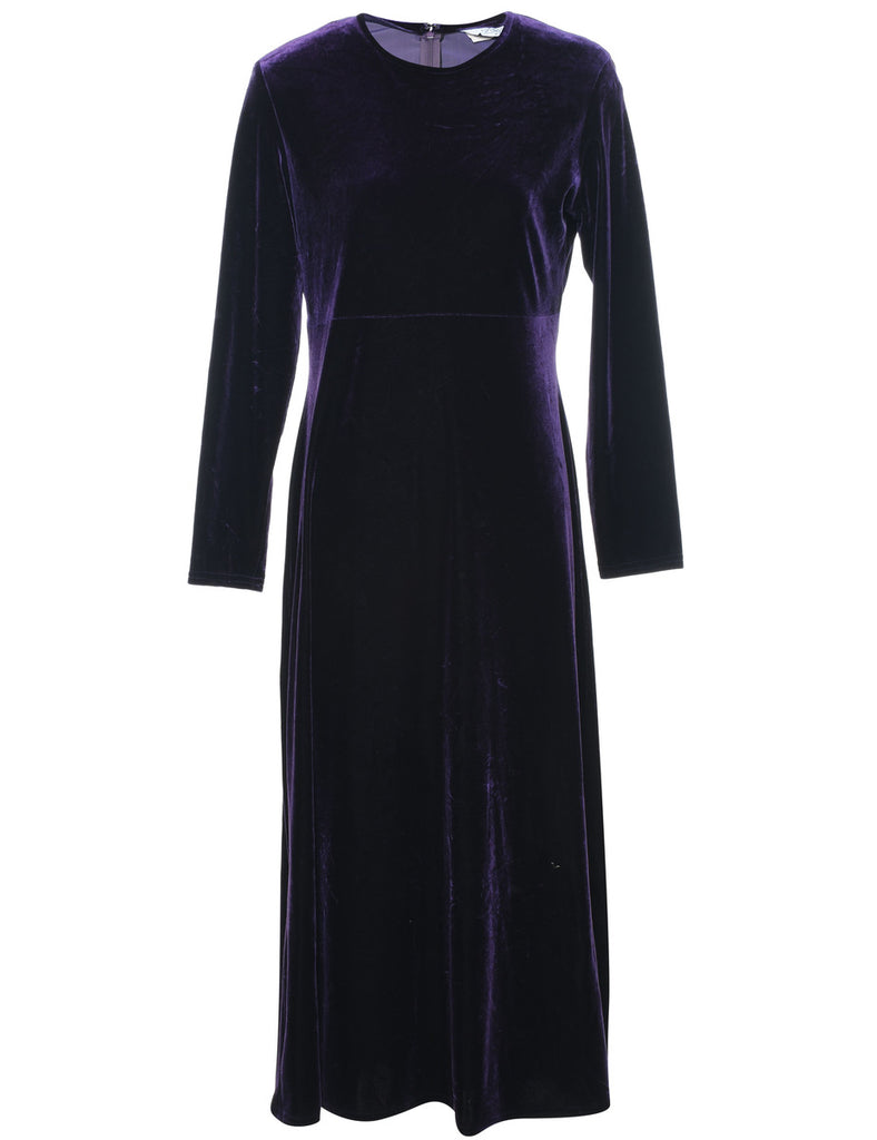 Purple Classic Velvet Evening Dress - L