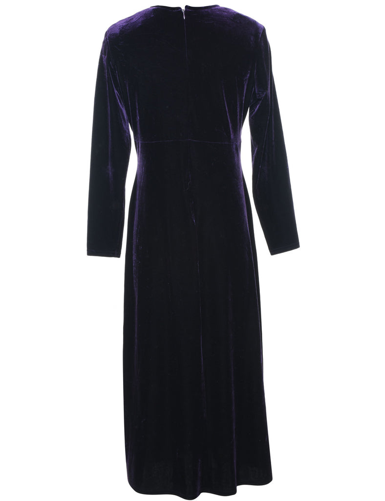 Purple Classic Velvet Evening Dress - L