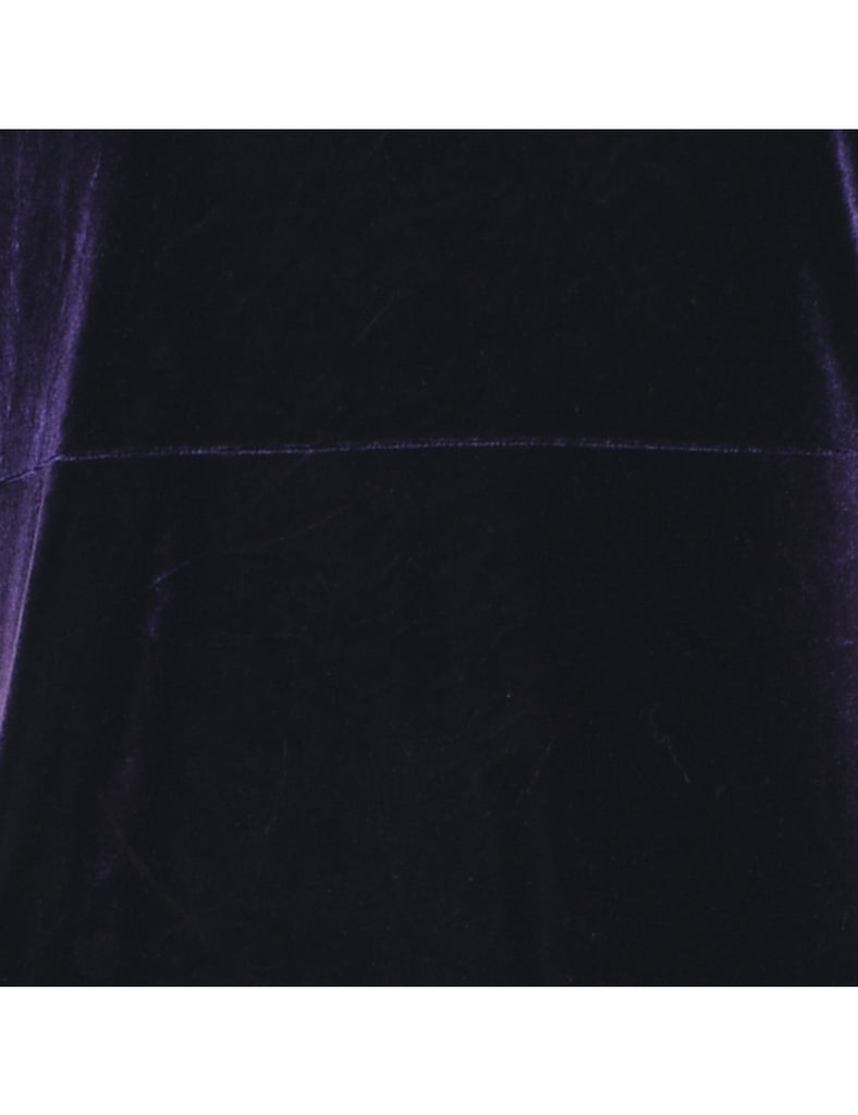 Purple Classic Velvet Evening Dress - L
