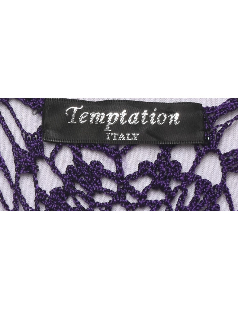 Purple Crochet Jumper - M