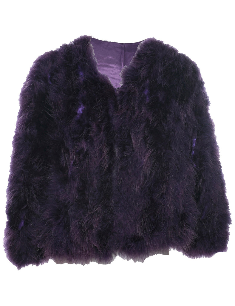Purple Faux Fur Jacket - M
