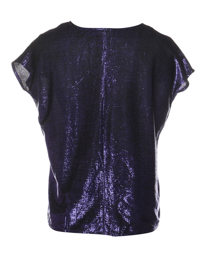 Purple Metallic Evening Top - L