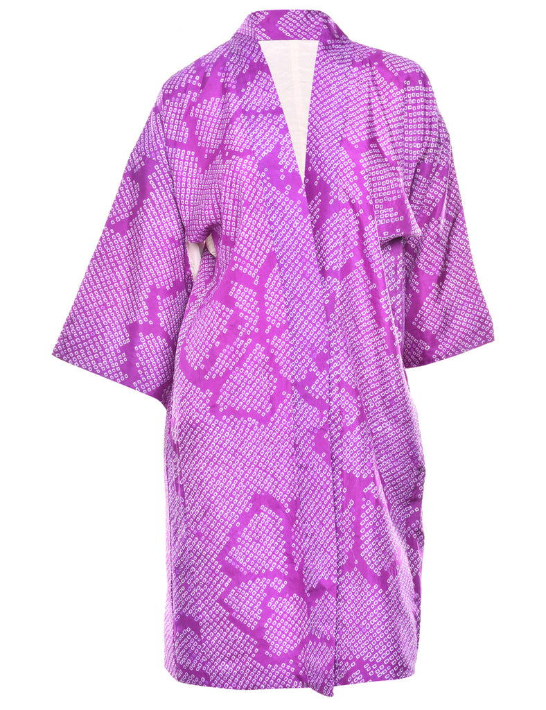Purple Midi Length Kimono - L