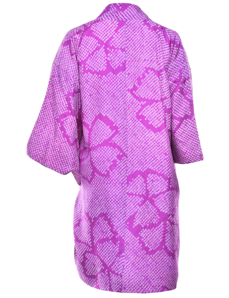 Purple Midi Length Kimono - L