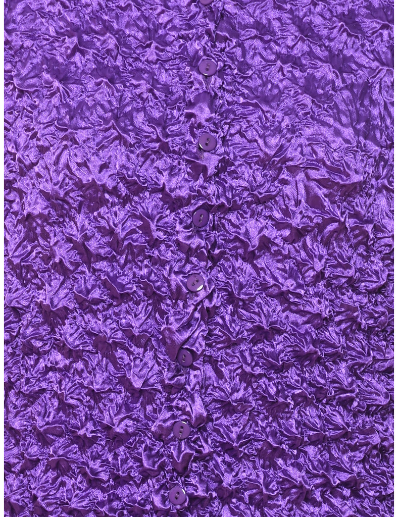 Purple Y2K Crinkled Blouse - M